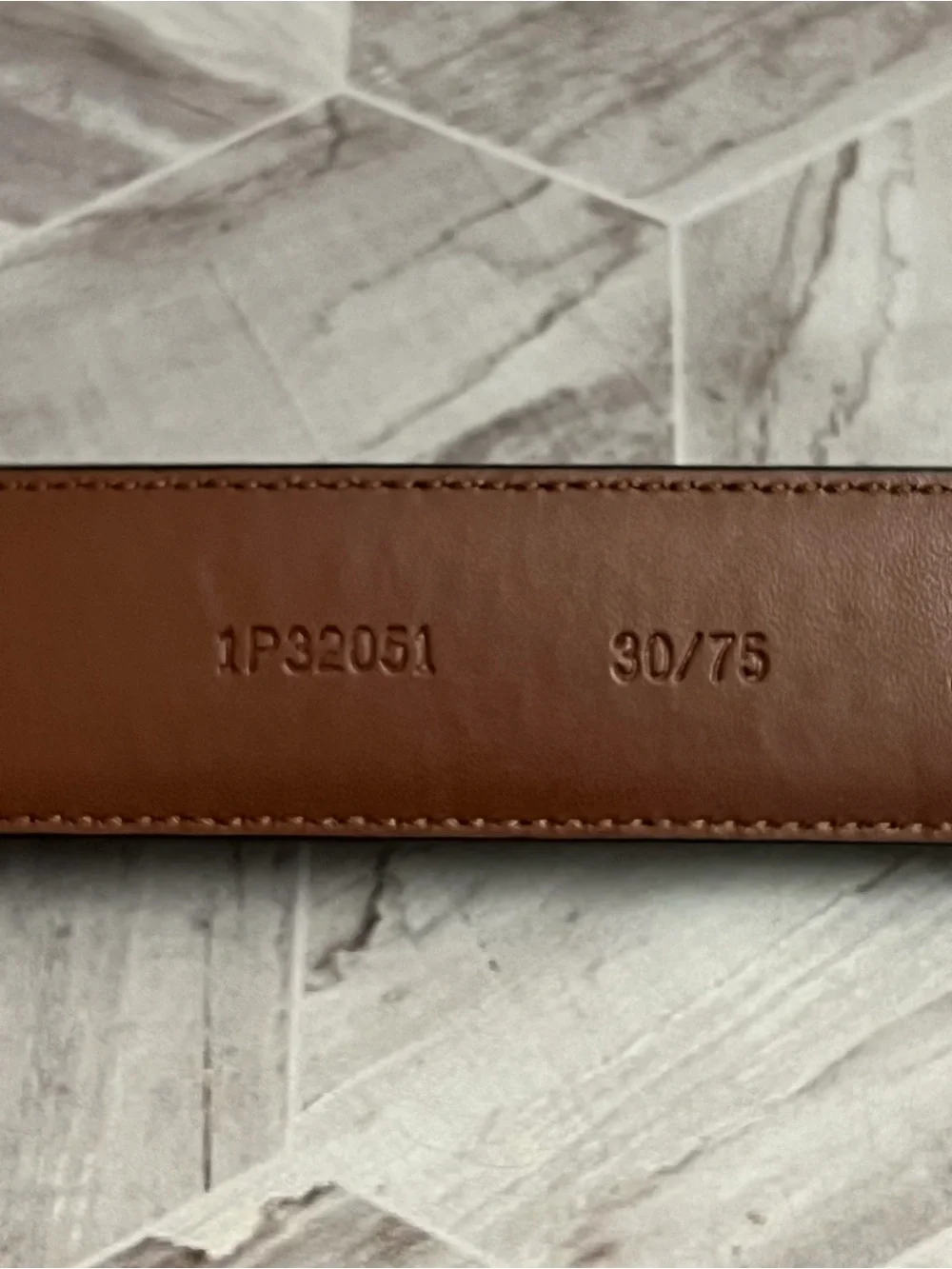 Perry Ellis Portfolio Black Genuine Leather Belt Size 30/75 NWT